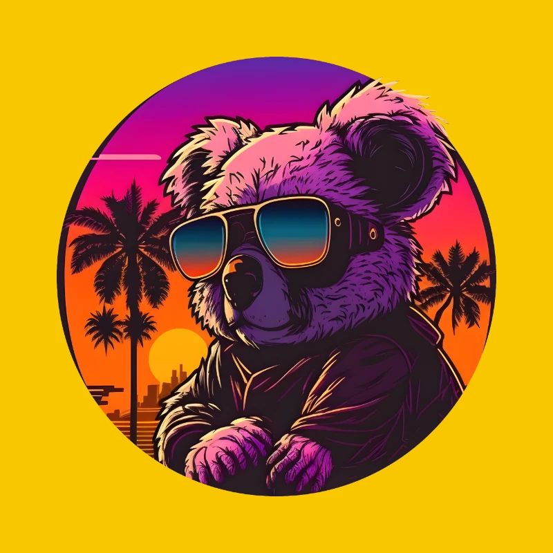 Synthwave Koala Sunset