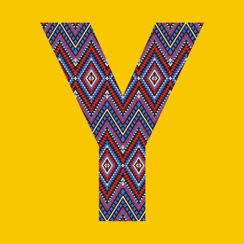 Monogram Letter Y- geometric pattern