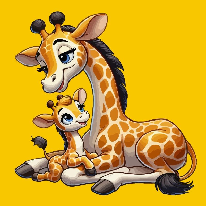 Giraffenmutter mit Kind