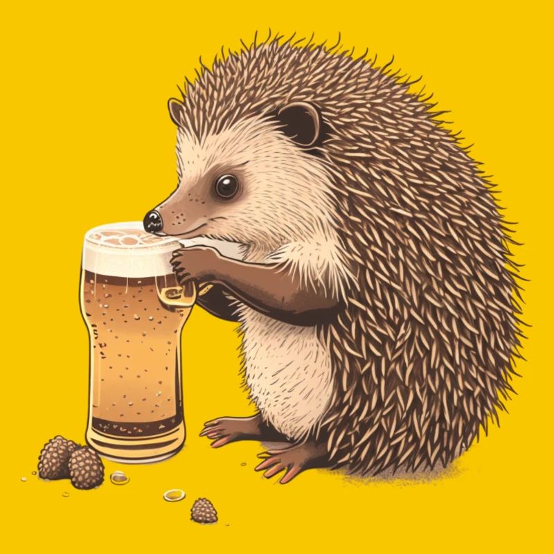 Süßer Igel mit Bier