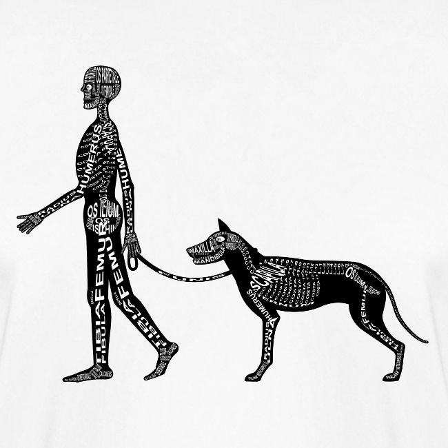 Squelette humain et chien