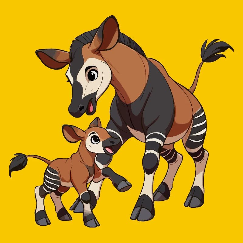 Okapi Mutter und Kind