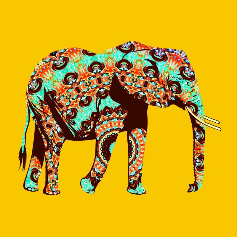 Indian elephant mandala pattern