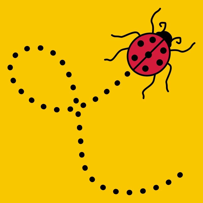 line dashed path path ladybug small sues