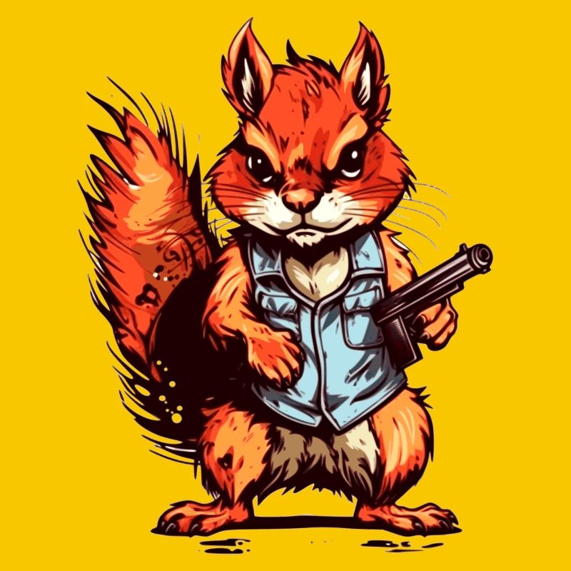 Eichhörnchen als bewaffneter Söldner