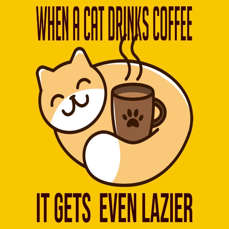 Wenn eine Katze Kaffee trinkt, wird sie noch fauler