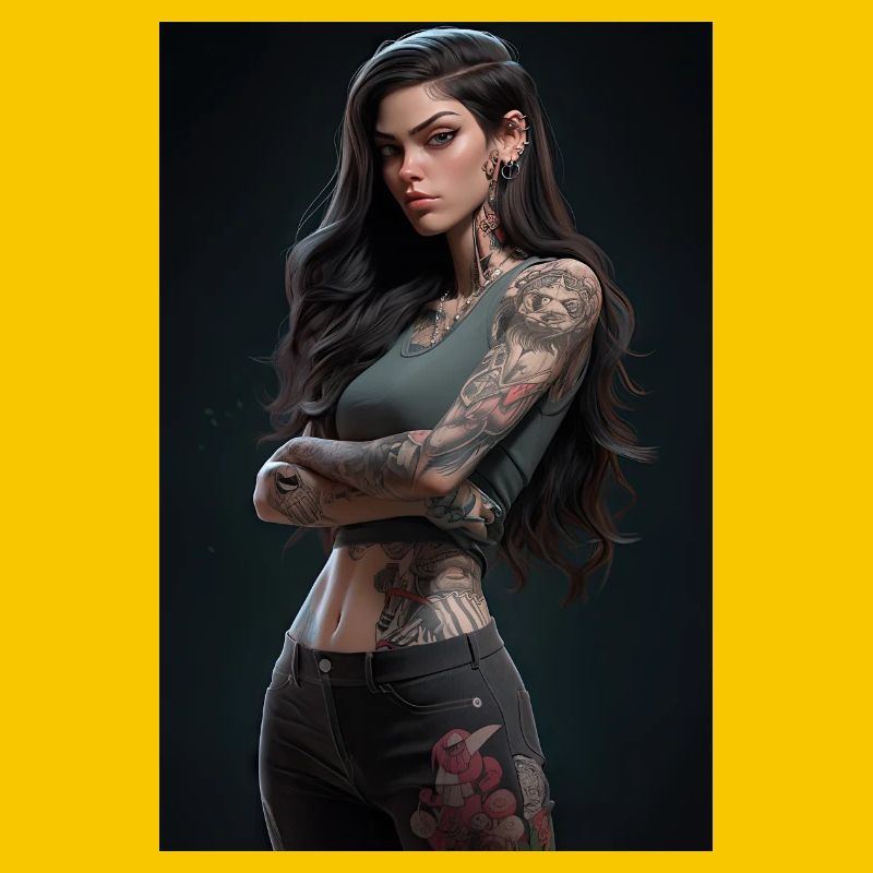 Ink Warrior: Anime Beauty Unleashed with Daring