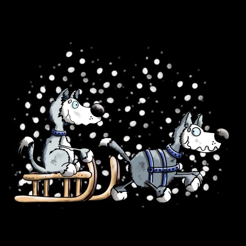 Huskies in the snow