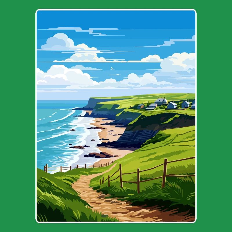 Crackington Haven Cornouailles Angleterre Affiche de voyage