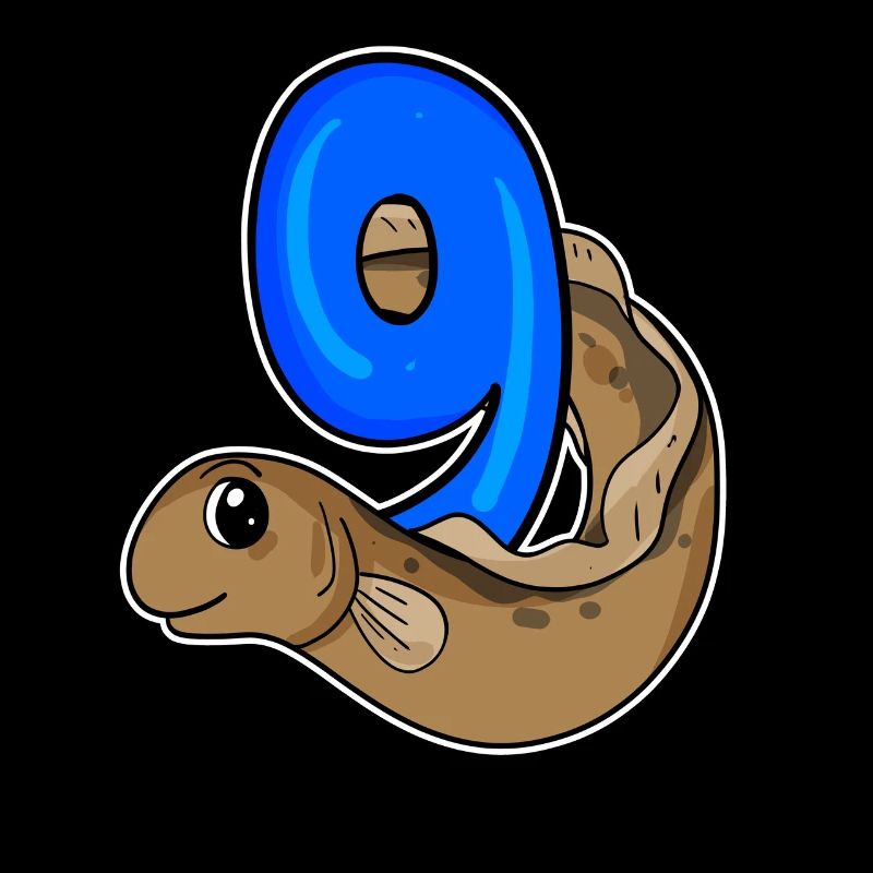 9th Birthday Motif Eel - 9 Years