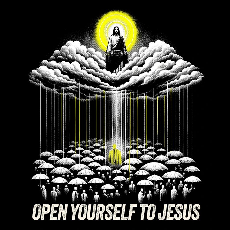 Révélation céleste avec Jésus et le public