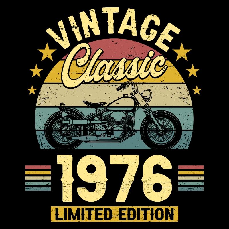 1976 Biker 50. Geburtstag Mann