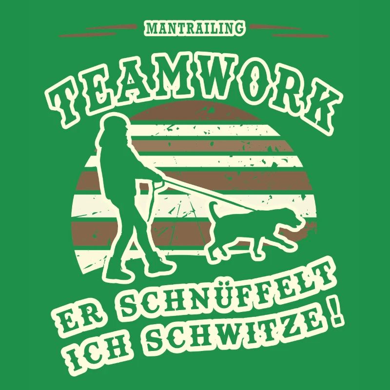 Mantrailing Teamwork Er schnüffelt Ich Schwitze