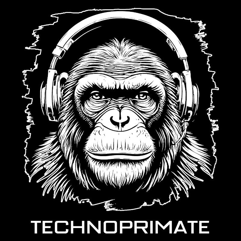 Techno Primate Kopfhörer Ape Art #6 Weiß