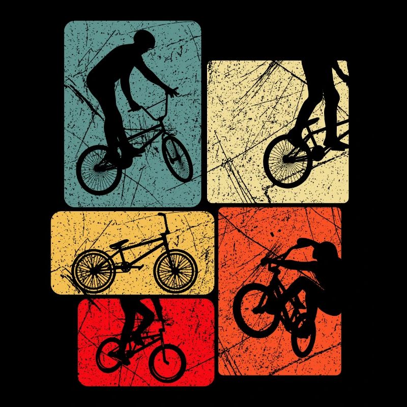 Retro Bicycle Silhouettes Pop Blocks