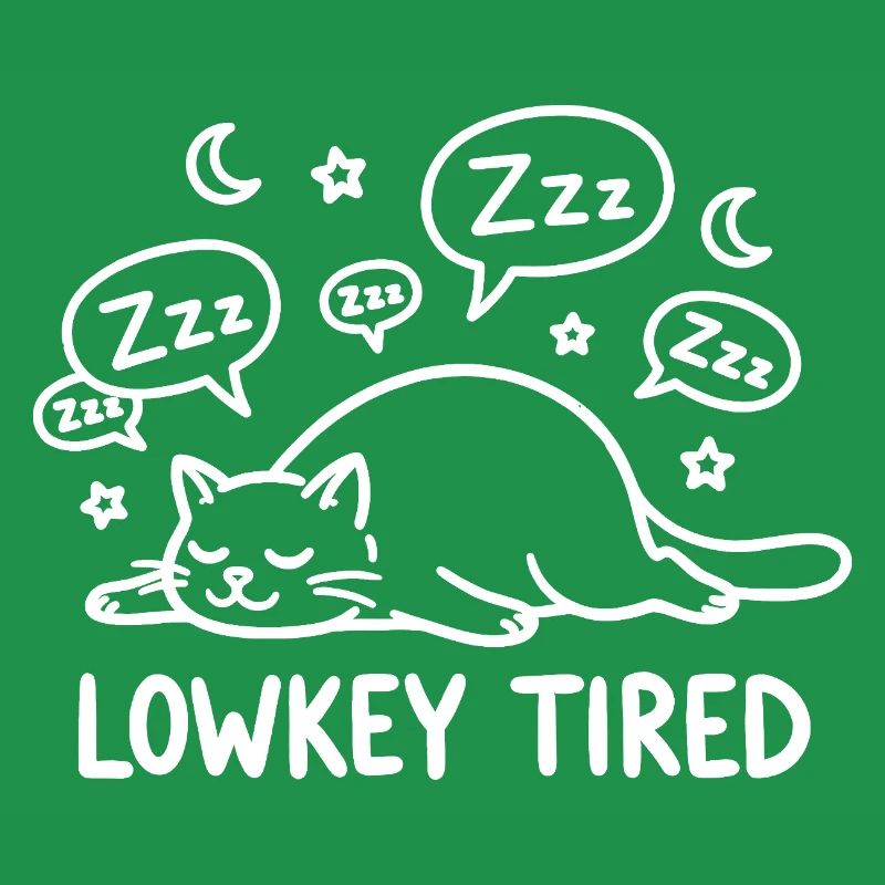 Lowkey Tired Sleeping Cat