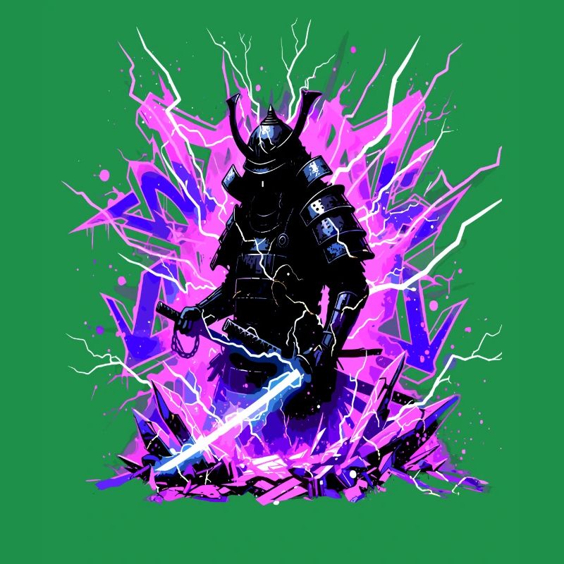 Cyber Samurai – Synthwave Katana Geist