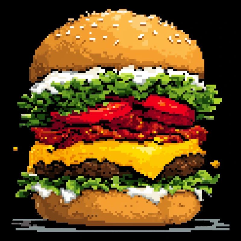 Pixel hamburger Pixel Art rétro