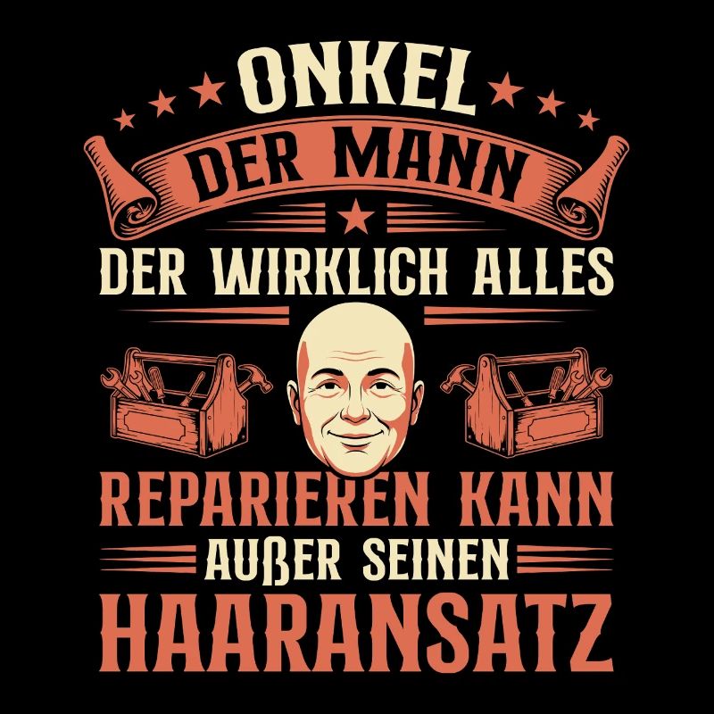 Handwerker Onkel mit Glatze Lustiger Spruch