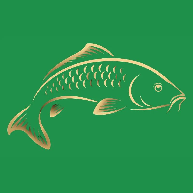 Graphisme minimaliste de pêche Carp Fish