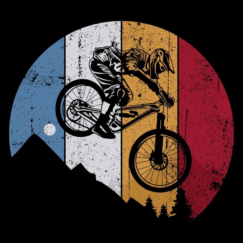 Silhouette VTT double sur les rayures