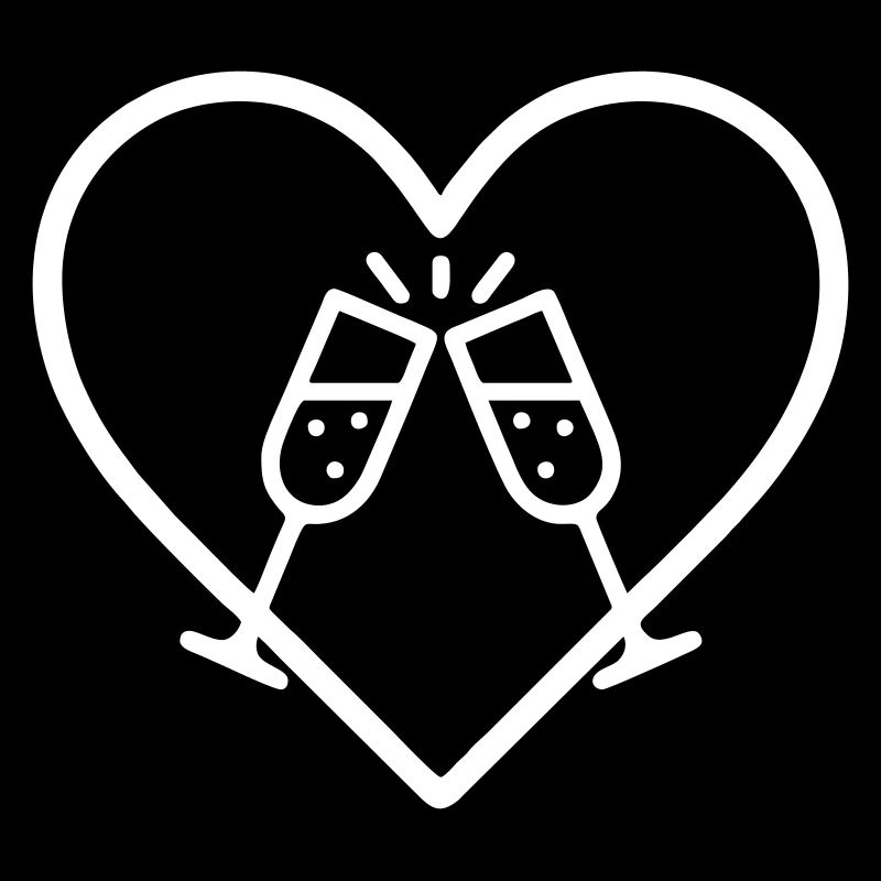 Funkelnde Gläser Herz Toast Bubbles