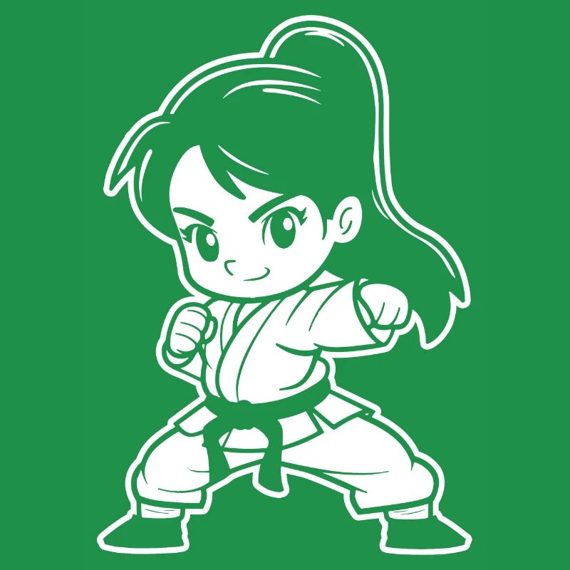 Kleines Karate Mädchen Comic