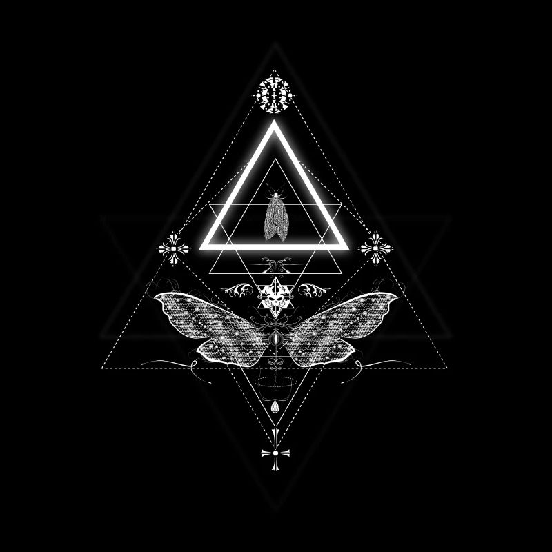Moth in occult design