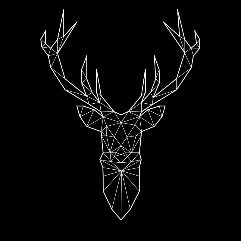 Tête de cerf dans le design triangle (blanc)