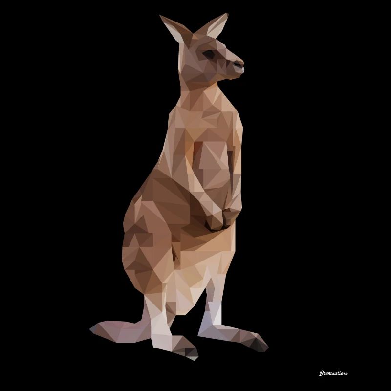 Kangaroo Low Poly Geometric Graphic