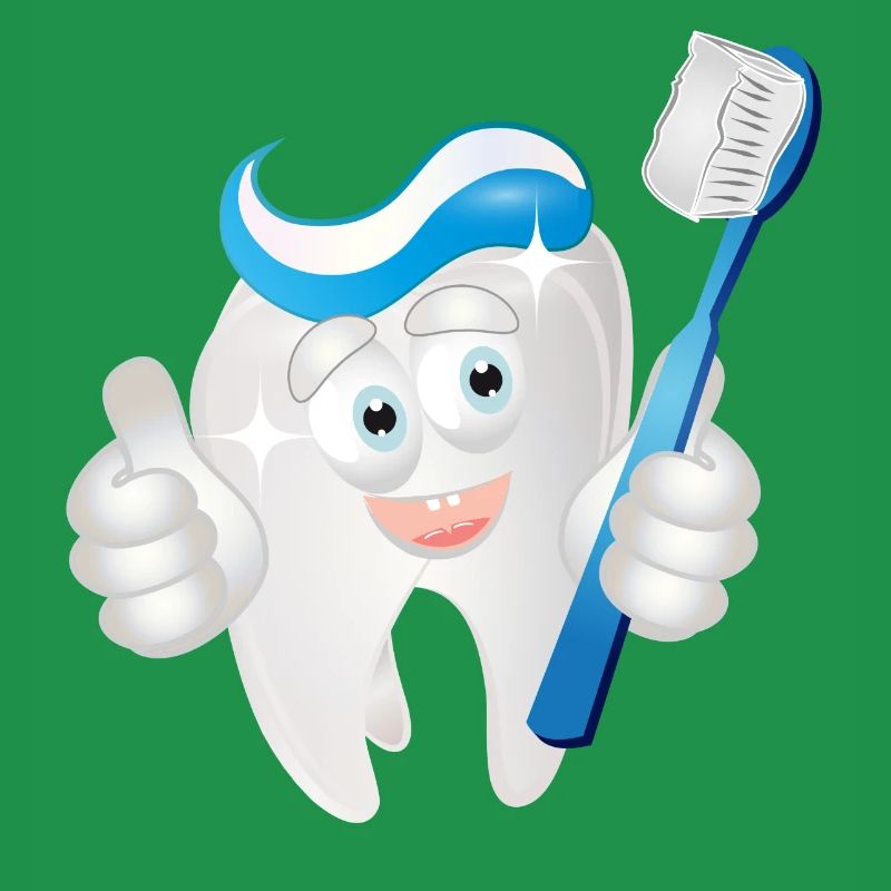 radiant white tooth with toothpaste as a comic