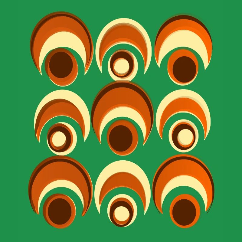 60s 70s Retro Pattern Circle Style Pattern