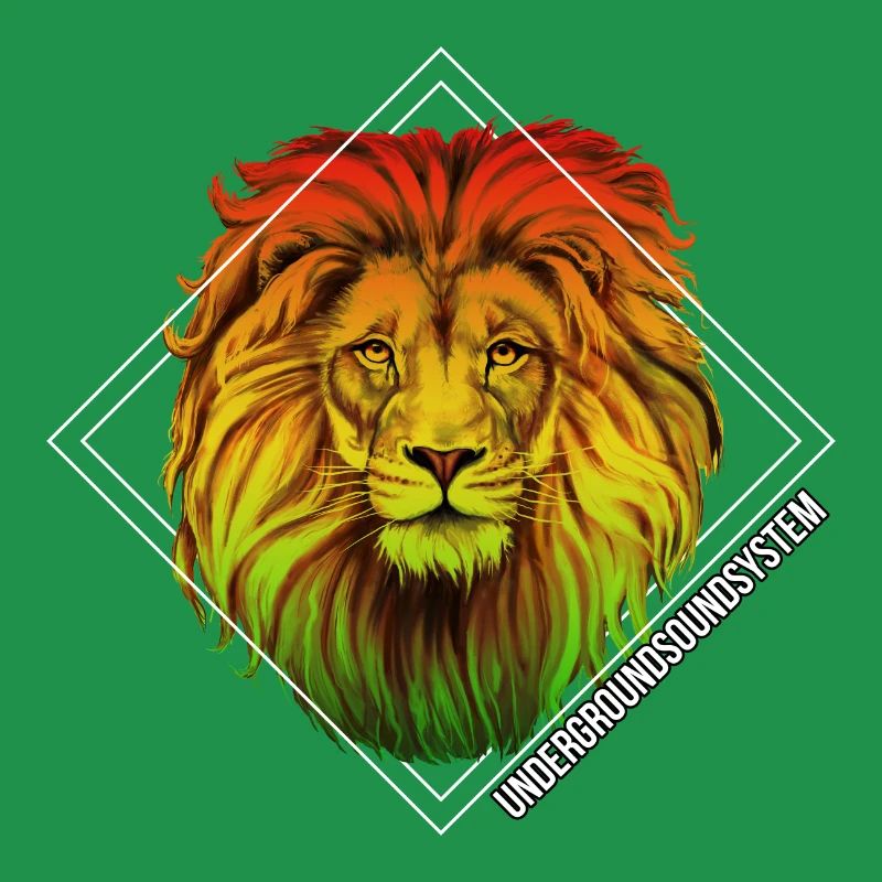 Rainbow Lion Diamond Pattern
