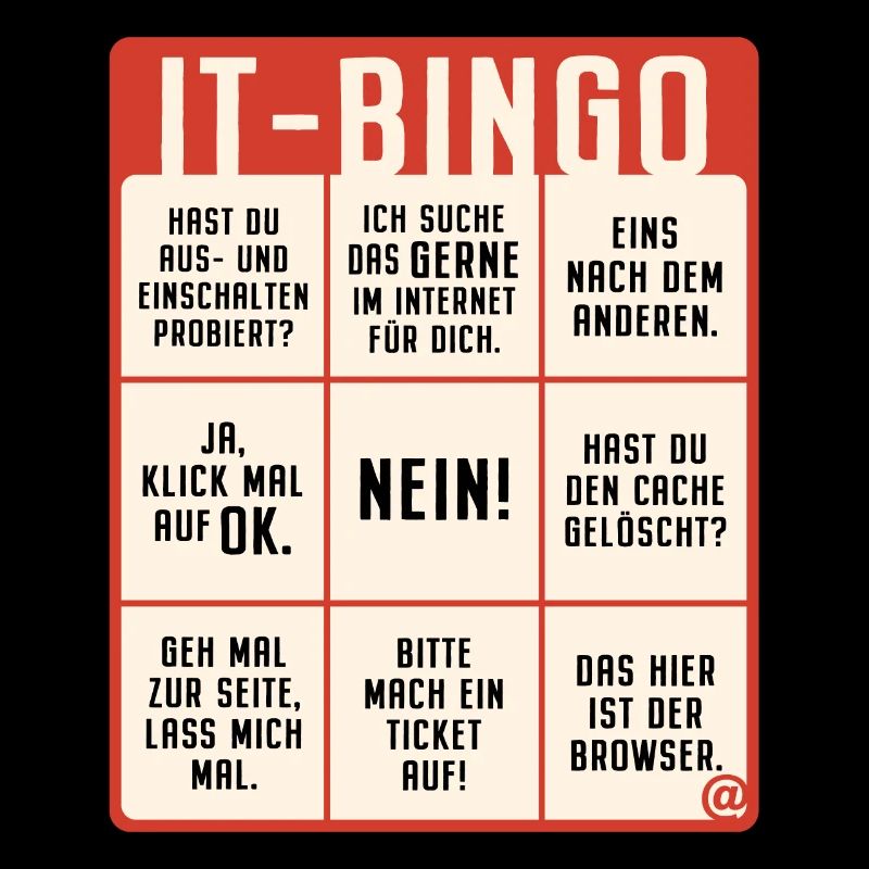 IT Support Bingo Service Desk IT Helpdesk Sysadmin