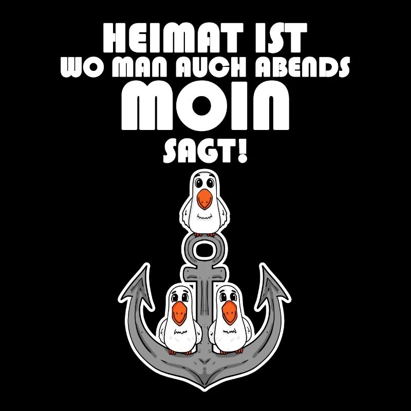 Nordsee Plattdeutsch Spruch Moin Möwe Anker