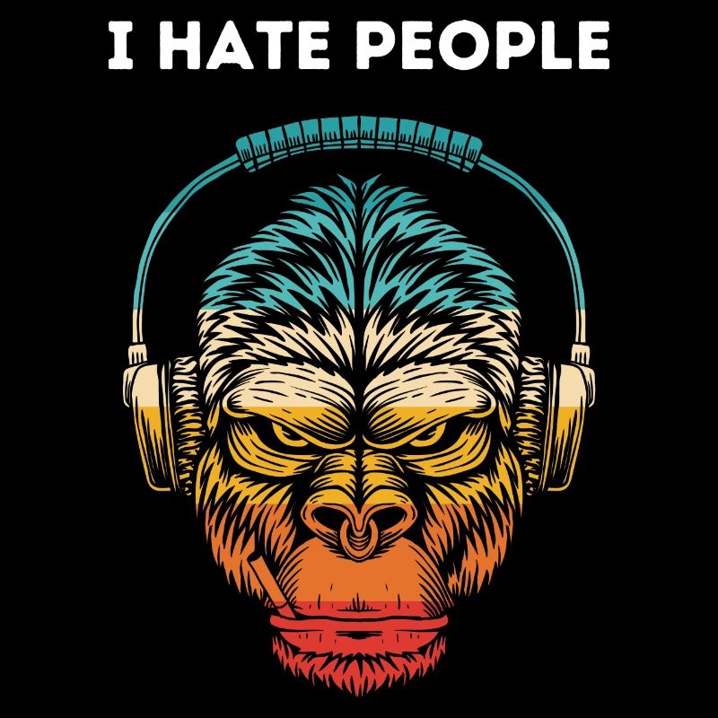 Gorilla Kopfhörer Regenbogen