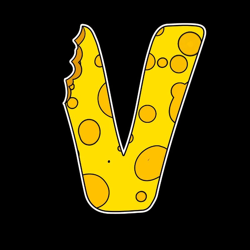 Buchstabe V - Anfangsbuchstabe V - Käse Motiv