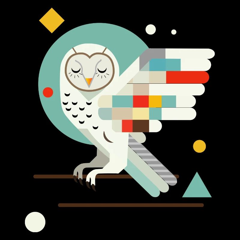 Geometrische Eule – Moderne bunte Tierillustration