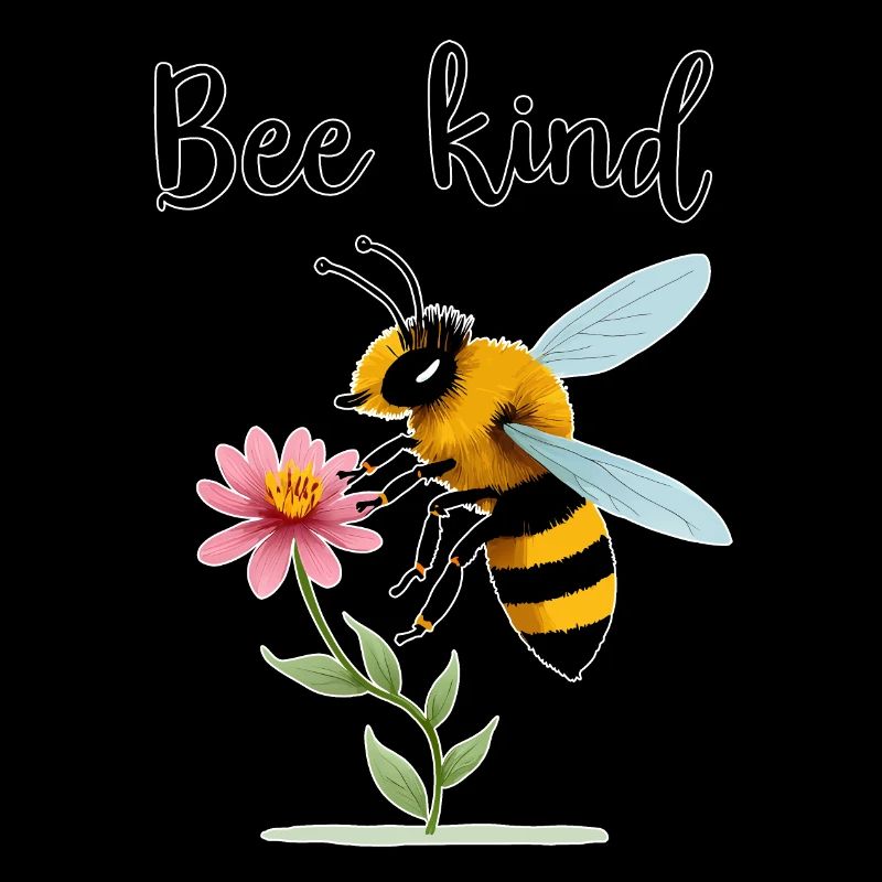 Type d’abeille : Abeille mignonne avec une petite fleur