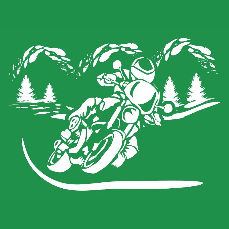 Motorcycle Forest Silhouette