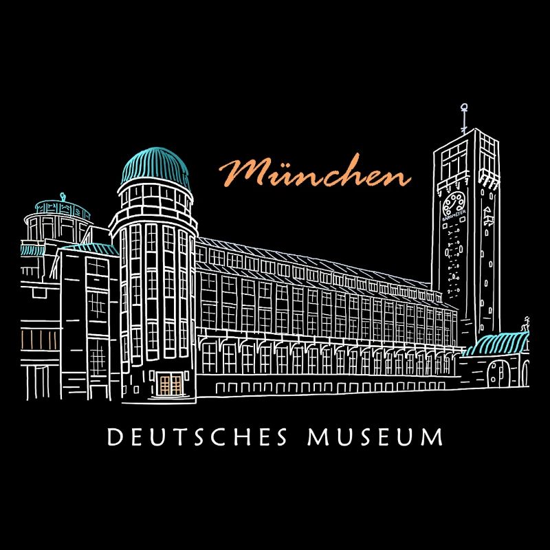 Munich Deutsches Museum Hand Drawing