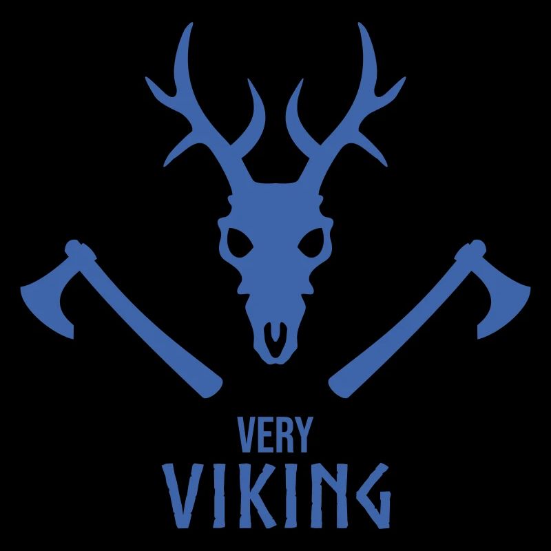 Wikinger Totenschädel Emblem mit Äxten