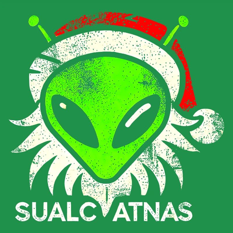 Conception festive de Noël de tête d’extraterrestre