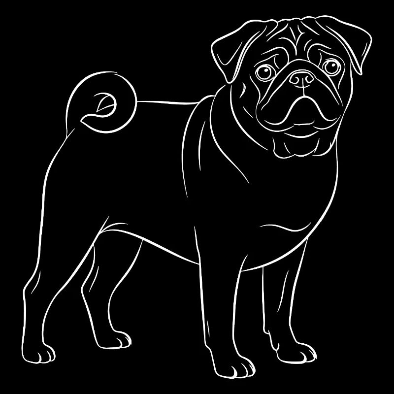 Elegant Pug Silhouette Design