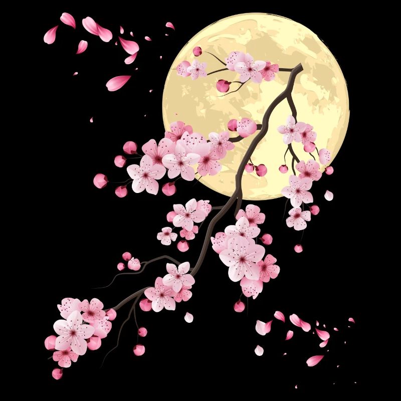 Full Moon with Cherry Blossom