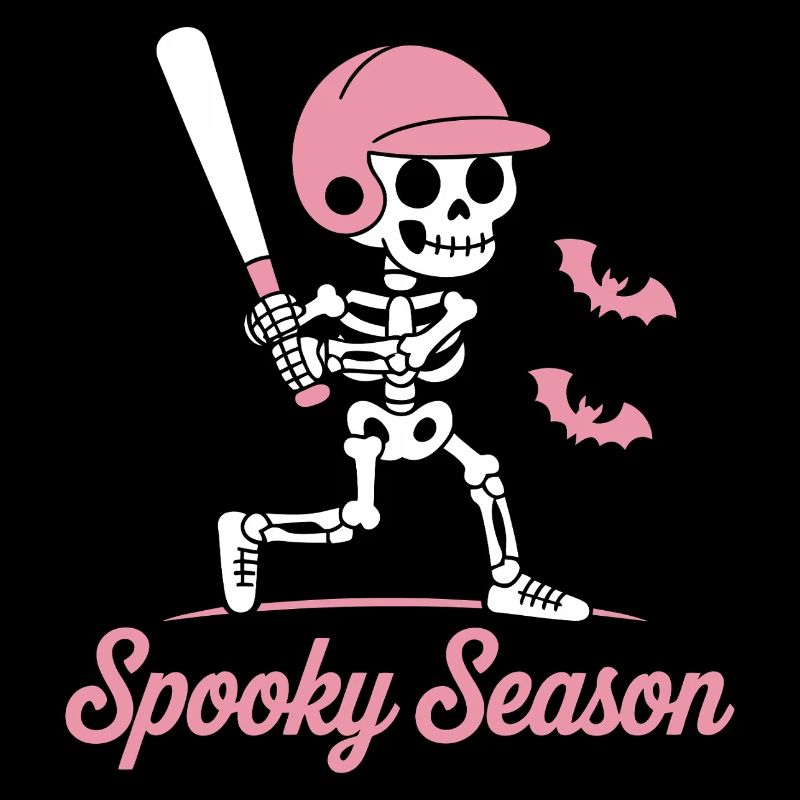 Spooky Skeleton Baseball in Pink