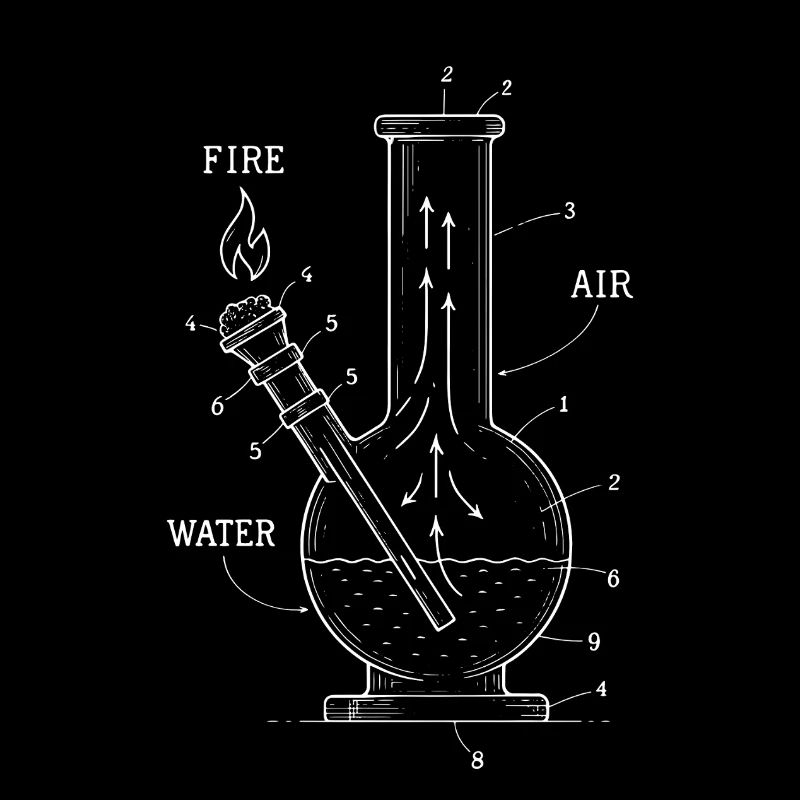 Blueprint-Technik Bong – Kunst-Cannabis