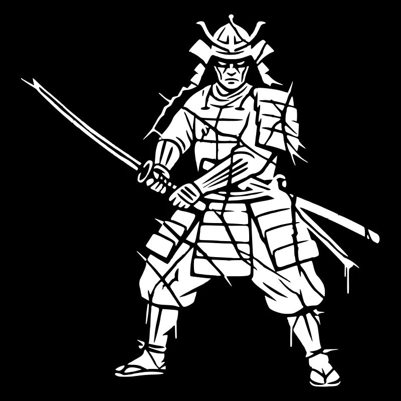 Samurai Sliver Mosaic Art Vector