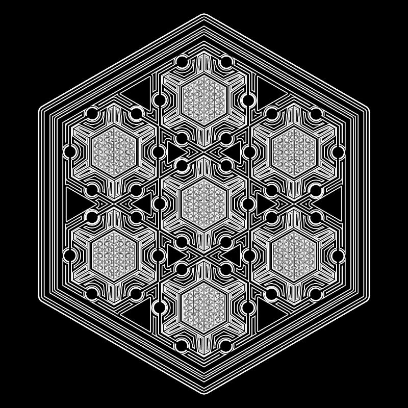Psytrance Goa Techno Rave Géométrie Motif Hexagonal