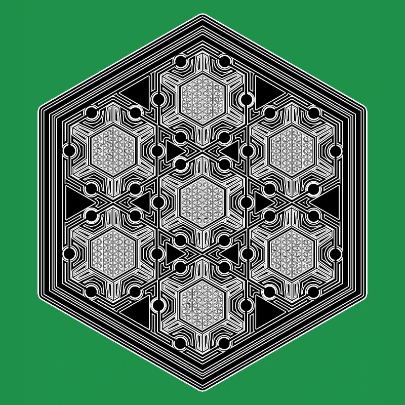 Psytrance Goa Techno Rave Geometry Hexagon Pattern